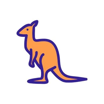 Kangaroo icon vector. Isolated contour symbol illustration Иллюстрация