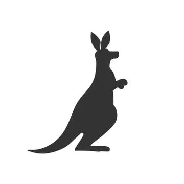 Kangaroo Icon on White Background. Vector Stock Illustration