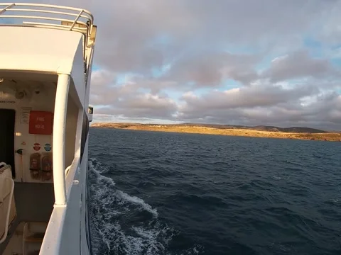 Kangaroo Island Ferry Sailing from Cape Jervis, South Australia Stock Footage 343474290
