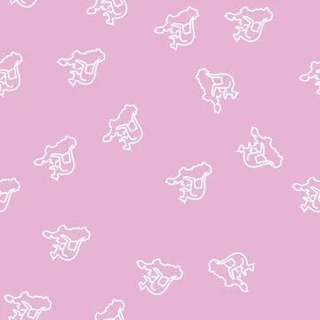 Kangaroo island line seamless pattern Stock Illustration