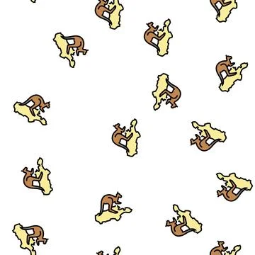 Kangaroo island vector seamless pattern Illustrazione stock