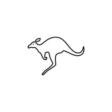 Kangaroo Line Icon In Flat Style Vector For Apps, UI, Websites. Black Icon Stock Illustration