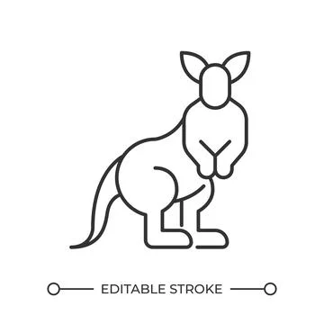 Kangaroo linear icon Stock Illustration