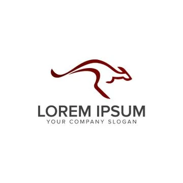 Kangaroo logo design concept template Stock Illustration