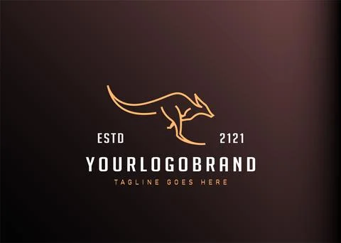 Kangaroo logo design inspiration. Vector illustration of kangaroo getting rea Иллюстрация