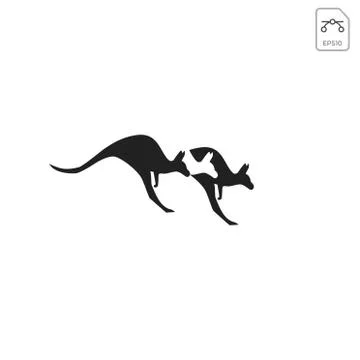Kangaroo logo design vector icon element isolated Stock Illustration