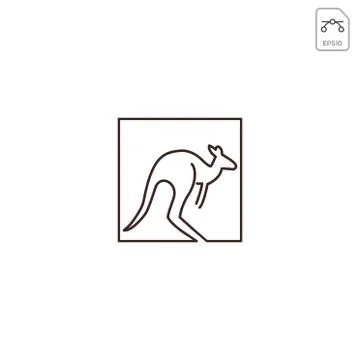 Kangaroo logo design vector icon element isolated Stock Illustration