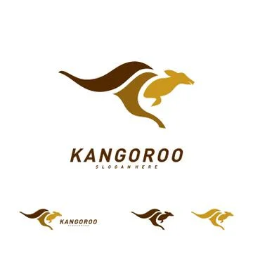 Kangaroo logo Design Vector Template. Kangaroo Fast Logo Concepts Stock Illustration