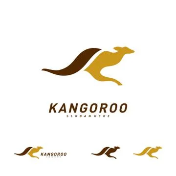 Kangaroo logo Design Vector Template. Kangaroo Fast Logo Concepts Illustrazione stock