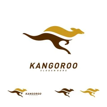 Kangaroo logo Design Vector Template. Kangaroo Fast Logo Concepts Stock Illustration