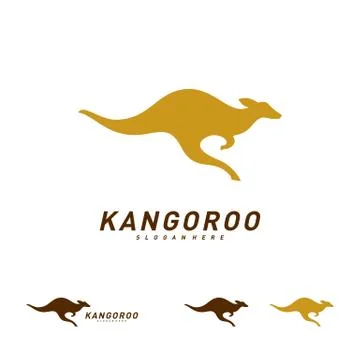 Kangaroo logo Design Vector Template. Kangaroo Fast Logo Concepts Stock Illustration