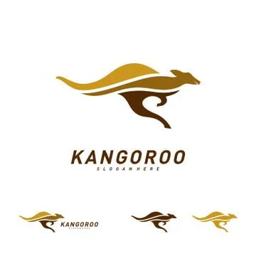 Kangaroo logo Design Vector Template. Kangaroo Fast Logo Concepts Stock Illustration