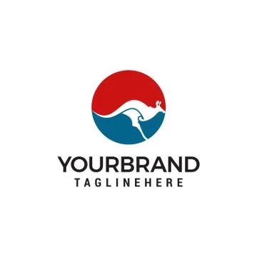Kangaroo logo designs concept template Stock Illustration