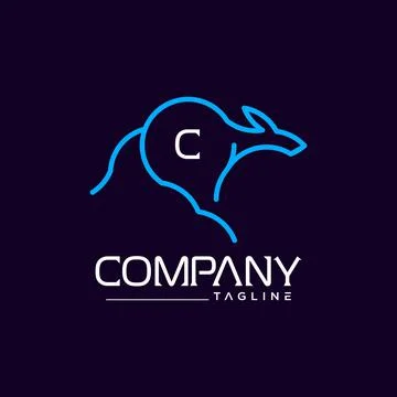 Kangaroo logo Illustrazione stock