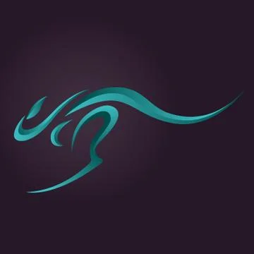 Kangaroo logo vector Illustrazione stock