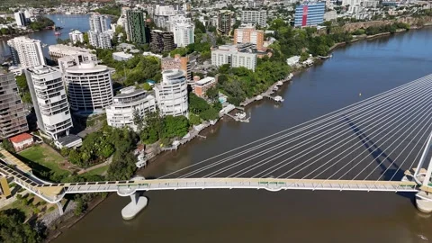 Kangaroo Point Bridge, Brisbane CBD, Queensland, Australia, Jun 3, 2025: 4K Stock Footage 312578585