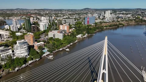 Kangaroo Point Bridge, Brisbane CBD, Queensland, Australia, Jun 3, 2025: 4K Stock Footage 312578727