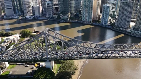 Kangaroo Point, Brisbane CBD, Queensland, Australia, May 22, 2025: 4K Aerial Stock Footage 312578698