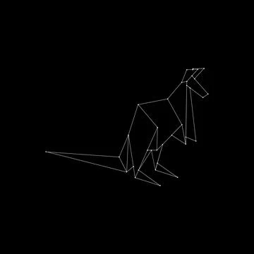 Kangaroo Polygonal Lines Stock Illustration