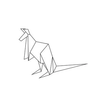 Kangaroo Polygonal Lines Stock Illustration