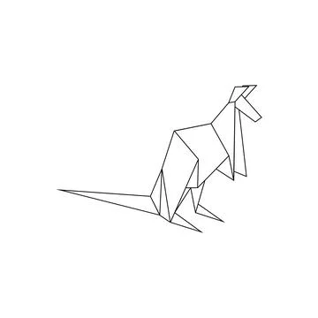 Kangaroo Polygonal Lines Stock Illustration
