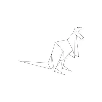 Kangaroo Polygonal Lines Stock Illustration