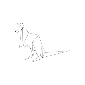 Kangaroo Polygonal Lines Stock Illustration