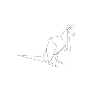 Kangaroo Polygonal Lines Stock Illustration