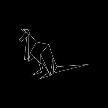 Kangaroo Polygonal Lines Stock Illustration