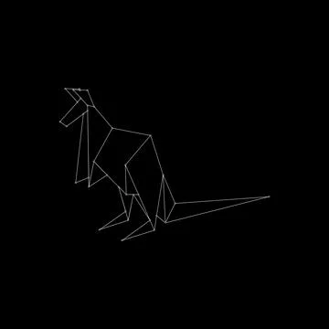 Kangaroo Polygonal Lines Stock Illustration