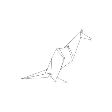 Kangaroo Polygonal Lines Stock Illustration