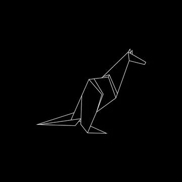 Kangaroo Polygonal Lines Stock Illustration