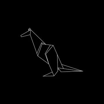 Kangaroo Polygonal Lines Stock Illustration
