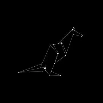 Kangaroo Polygonal Lines Stock Illustration