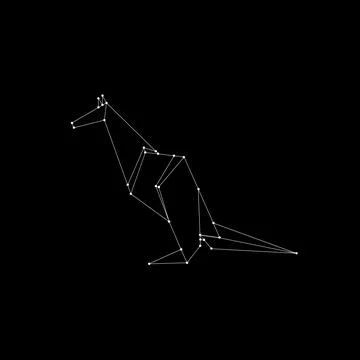 Kangaroo Polygonal Lines Stock Illustration