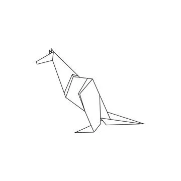 Kangaroo Polygonal Lines Stock Illustration