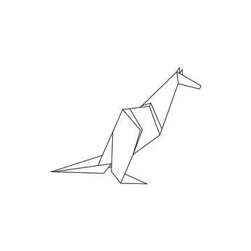 Kangaroo Polygonal Lines Stock Illustration