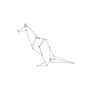 Kangaroo Polygonal Lines Stock Illustration