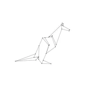Kangaroo Polygonal Lines Stock Illustration