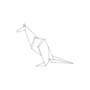 Kangaroo Polygonal Lines Stock Illustration