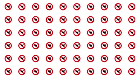 Kangaroo Prohibition Signs Appear with a Bouncing Animation Stock Footage 284905686
