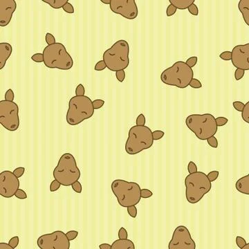 Kangaroo seamless pattern background. Textile for baby with wallaby. Vector w Stock Illustration