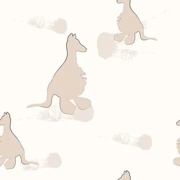 Kangaroo seamless pattern. Stock Illustration