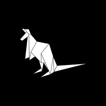Kangaroo Shape Inspired by Origami Form Illustrazione stock