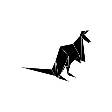 Kangaroo Shape Inspired by Origami Form Stock Illustration