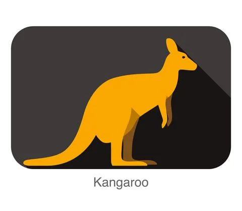 Kangaroo side flat 3D icon design, vector illustration Illustrazione stock