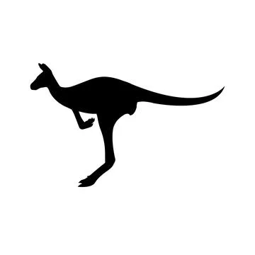 Kangaroo silhouette icon. Vector image Illustrazione stock
