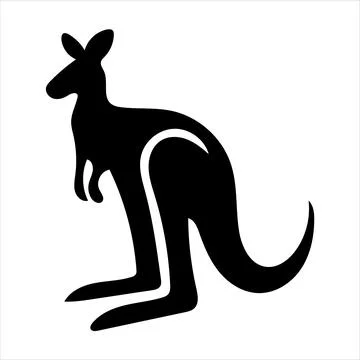 Kangaroo silhouette Stock Illustration