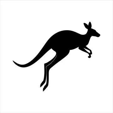 Kangaroo silhouette Stock Illustration