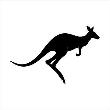 Kangaroo silhouette Stock Illustration